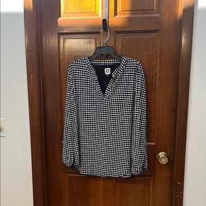 Anne Klein Black and White Polka Dot Top